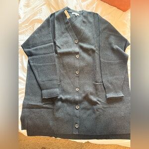 Madewell Plus Miller Women's Gray Cardigan Sweater NWT 2XL 2X Dark Gray Grey
